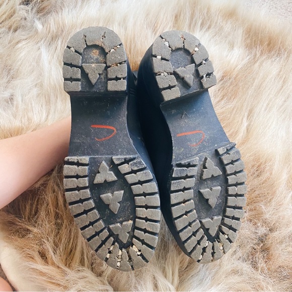 Jeffrey Campbell Black Rubber Chunky Lug Chelsea Rain Boot Cloudy Waterproof - Picture 3 of 4